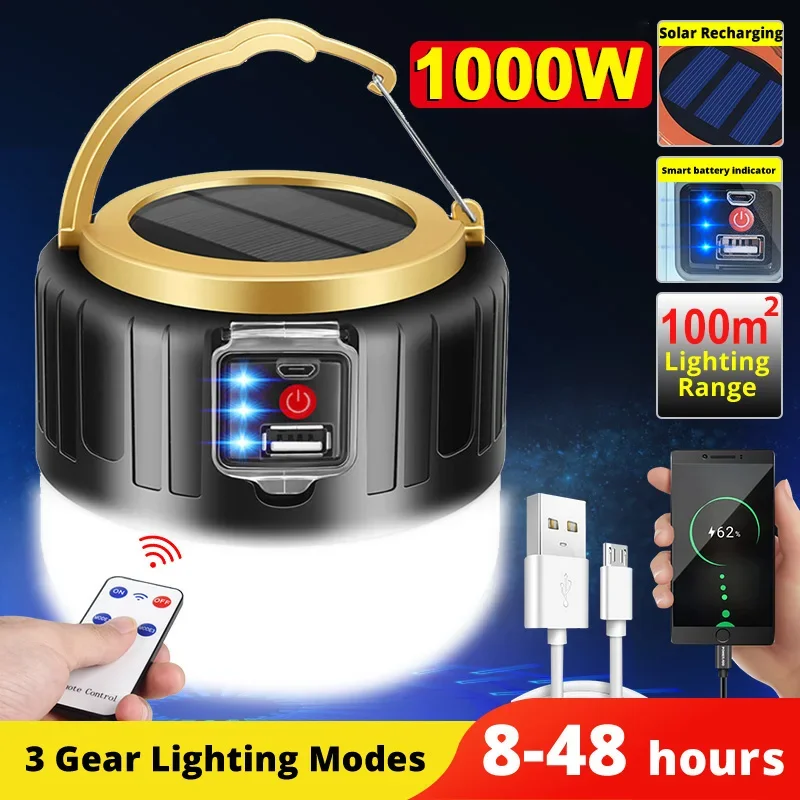 Outdoor Lighting Permanent - Lampu Kemah Tenaga Surya LED Lentera