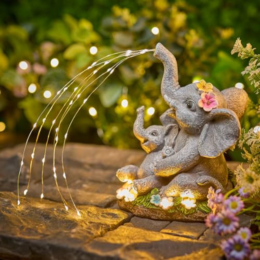 Outdoor Lighting Patio - Patung Dekorasi Taman Gajah Surya dengan