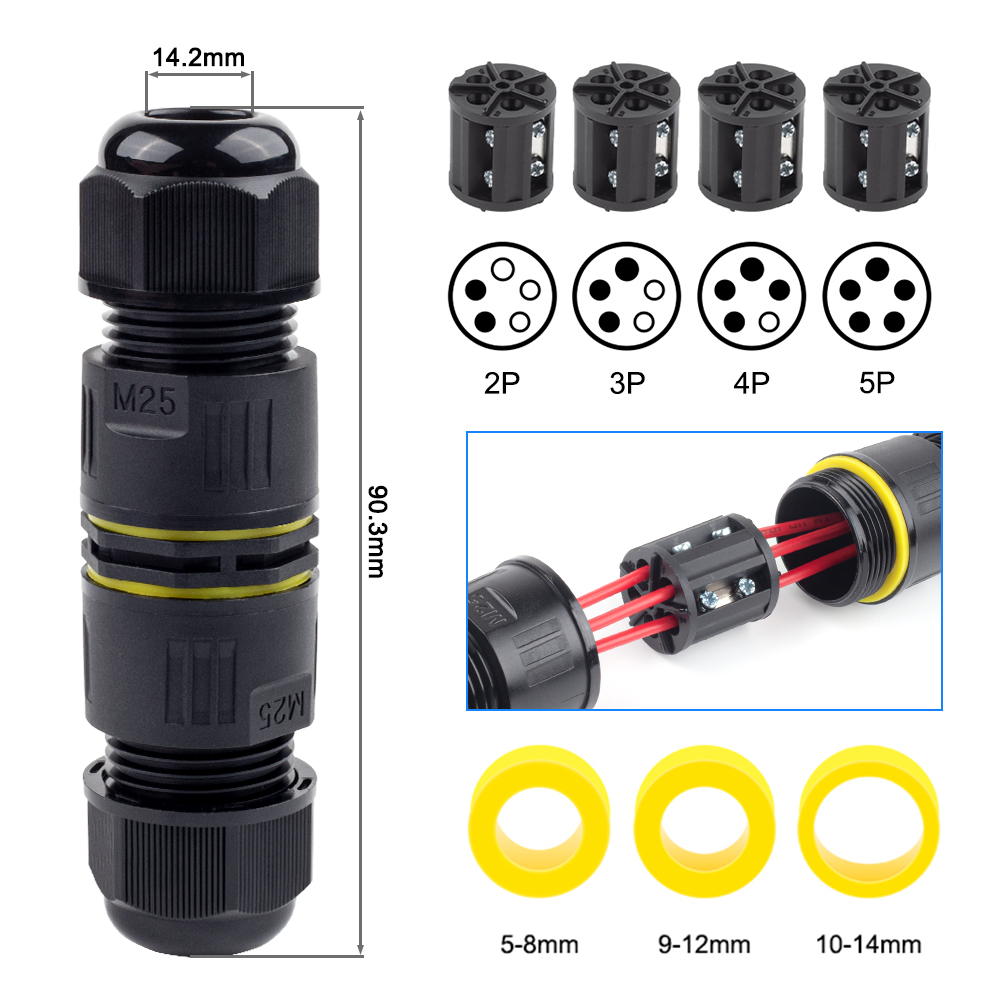 Outdoor Lighting Connectors - IP68 M25 konektor kabel luar ruangan