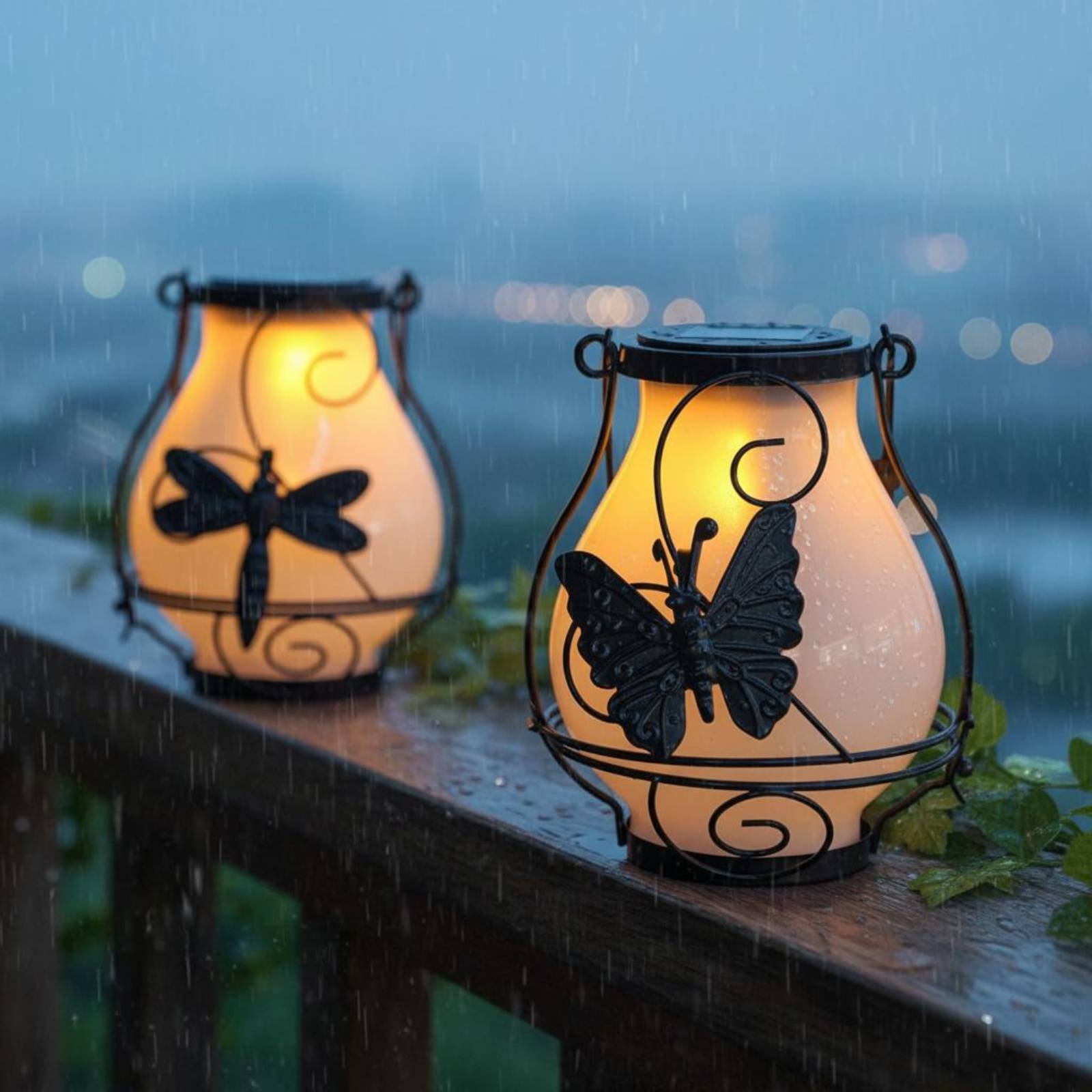Outdoor Lighting Patio - Lentera Kupu-kupu Tenaga Surya Tahan Air,