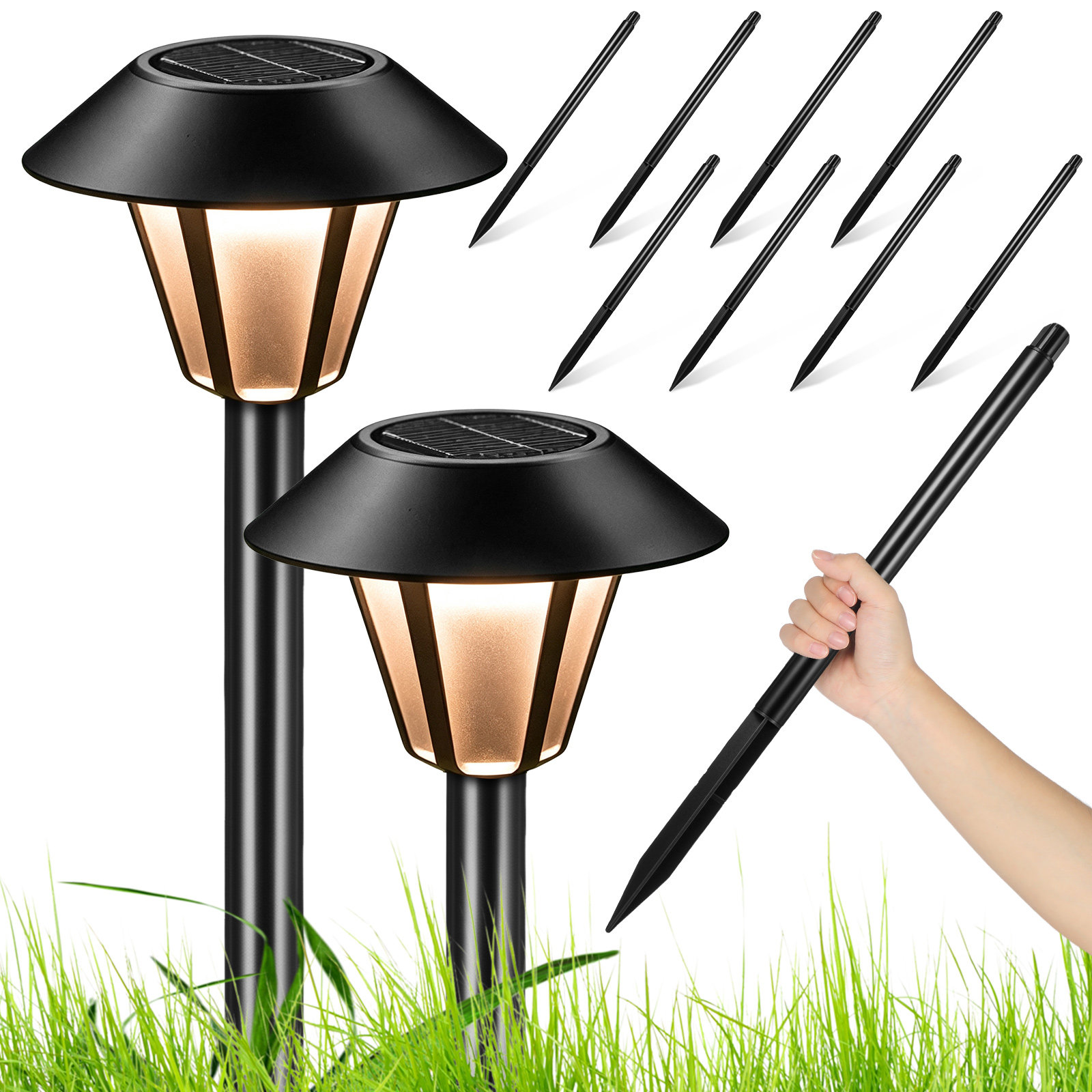 8 Set Tiang Lampu Tenaga Surya - Outdoor Lighting In Ground ulasan dan harga