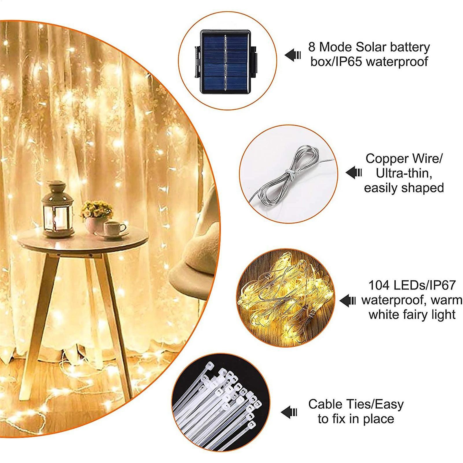 Lampu Tali Payung Surya 104 LE - Outdoor Lighting Under Pergola ulasan dan harga